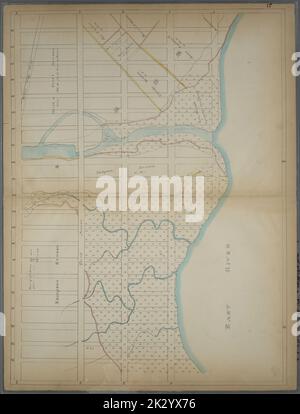 Cartographie, cartes. 1868. Lionel Pincus et Princess Firyal Division de la carte page 17 : délimitée par la rue E. 115th (Spanish Harlem), East River, la rue E. 94th et la troisième avenue. Ensemble Sackersdorff Farm. Banque D'Images