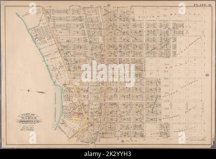 Cartographie, cartes. 1886. Lionel Pincus et Princess Firyal Map Division. Brooklyn (New York, New York), immobilier , New York (État) , New York planche 38 : délimitée par Jefferson Street, Duryea Avenue, Henry Avenue, Atlantic Avenue, Williams place, Jamaica Turnpike, Broadway, Cactus place et Highland Boulevard. Planche 38 : partie du quartier 26. Brooklyn, New York Banque D'Images