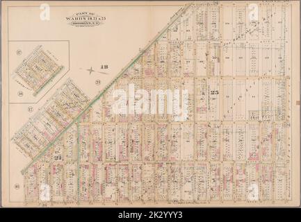 Cartographie, cartes. 1886. Lionel Pincus et Princess Firyal Map Division. Brooklyn (New York, New York), propriété immobilière , New York (État) , New York plaque 20 : délimitée par Saratoga Avenue, Chaucey Street, Stuyvesant Avenue, Hart Street, Lawton Street, Van Buren Street et Broadway. (Comprend le plan secondaire de Bushwick Ave. - Lawton St. - Broadway - Myrtle St.) Planche 20 : partie des quartiers 18, 21 et 25. Brooklyn, New York Banque D'Images