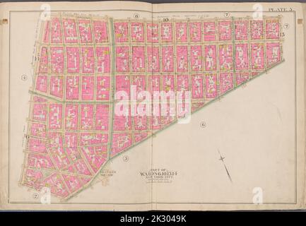 Cartographie, cartes. 1891. Lionel Pincus et Princess Firyal Map Division. Manhattan (New York, New York), propriété immobilière , New York (État) , New York plaque 5 carte délimitée par Broome St., Division St., Pearl St., Centre St. Banque D'Images