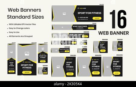 Sport Fitness social media post template, Sport for body fitness gym social media post banner template. Vector modifiable sports yoga marketing numérique Illustration de Vecteur