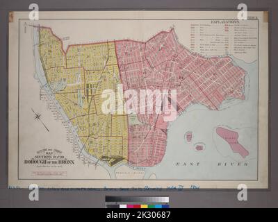 Bromley, George Washington. Cartographie, cartes. 1904. Lionel Pincus et Princess Firyal Map Division. Bronx (New York, N.Y.), immeubles , New York (État) , New York Outline and Index Map, sections 9 et 10, Borough of the Bronx. Banque D'Images