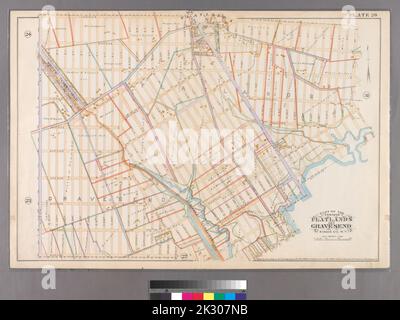 F. Bourquin & Co. Cartographie, cartes. 1890. Lionel Pincus et Princess Firyal Map Division. Brooklyn (New York, New York), immeuble , New York (État) , New York planche 26 : bornée par Avenue L. Ralph, E. 61st Street, Avenue U, Ryder Street, Avenue W, 33rd, rue E., avenue V, rue Burnett, avenue U, avenue Gerritsen, Avenue U et Ocean Avenue. Fait partie des villes des plaines et de Gravesend, Kings Co., N.Y. Banque D'Images