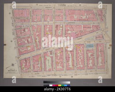 Cartographie, cartes. 1899. Lionel Pincus et Princess Firyal Map Division. Manhattan (New York, New York), immeuble , New York (État) , New York plate 23, partie de la section 2 : délimitée par Broadway, (St. Marks place), rue E. 8th, deuxième Avenue et rue E. Houston Banque D'Images