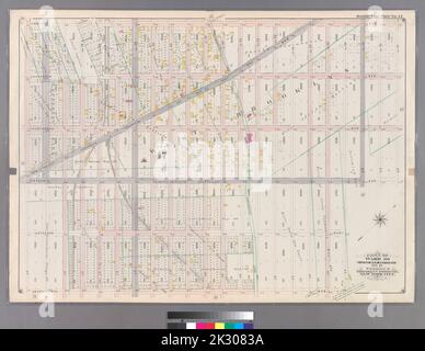 Cartographie, cartes. 1898. Lionel Pincus et Princess Firyal Map Division. Brooklyn (New York, N.Y.), immeuble , New York (État) , New York Double page plaque no 14 : délimitée par la douzième Avenue, 45th rue, quinzième Avenue, 48th rue, dix-septième Avenue et 66th rue. Partie du quartier 30, Section de la carte des terres, no 17. Volume 2, Brooklyn Borough, New York. Banque D'Images