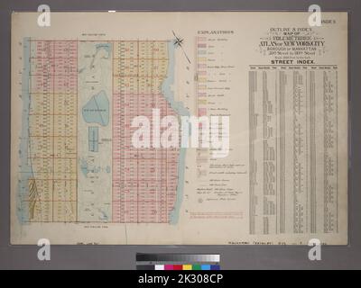 Cartographie, cartes. 1898. Lionel Pincus et Princess Firyal Map Division. Manhattan (New York, New York), immobilier , New York (État) , New York Plan & Index Map of Volume One, Atlas of New York City, Borough of Manhattan : 59th Street to 110th Street Banque D'Images