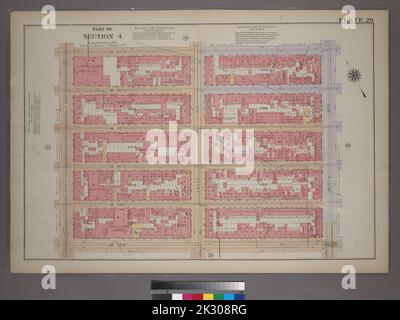 Cartographie, cartes. 1920. Lionel Pincus et Princess Firyal Map Division. Manhattan (New York, New York), immobilier , New York (État) , New York, New York (New York) Plaque 29, partie de l'article 4 : délimitée par la rue W. 47th, neuvième avenue, 42nd rue W. et onzième avenue. Banque D'Images