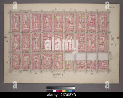 Cartographie, cartes. 1899. Lionel Pincus et Princess Firyal Map Division. Manhattan (New York, N.Y.), immeuble , New York (État) , New York plate 17, partie de la section 2 : délimitée par Stanton Street, Willett Street, Broome Street et Orchard Street Banque D'Images