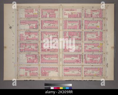 Cartographie, cartes. 1898. Lionel Pincus et Princess Firyal Map Division. Manhattan (New York, N.Y.), immeuble , New York (État) , New York plate 24, partie de la section 5 : délimitée par la rue E. 77th, Third Avenue, E.71st Street et Fifth Avenue Banque D'Images