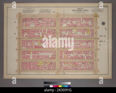 Cartographie, cartes. 1913. Lionel Pincus et Princess Firyal Map Division. Immobilier , New York (État) , New York, immobilier , Manhattan (New York, New York), Manhattan (New York, New York) Plaque 28, partie des articles 3 et 4 : délimitée par la rue W. 42nd, la neuvième avenue, la rue W. 37th et la onzième avenue Banque D'Images