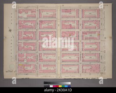 Cartographie, cartes. 1898. Lionel Pincus et Princess Firyal Map Division. Manhattan (New York, N.Y.), immeuble , New York (État) , New York plate 19, partie de la section 5 : délimitée par la rue E. 65th, Third Avenue, E. 59th Street et Fifth Avenue Banque D'Images