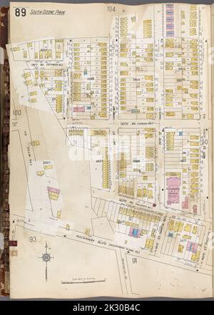 Cartographic, Maps. 1884 - 1936. Lionel Pincus and Princess Firyal Map Division. Fire insurance , New York (State), Real property , New York (State), Cities & towns , New York (State) Queens V. 6, Plate No. 89 Map bounded by 142nd St., Rockaway Blvd., Van Wyck Ave. Stock Photo