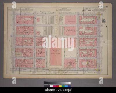 Cartographie, cartes. 1913. Lionel Pincus et Princess Firyal Map Division. Immobilier , New York (État) , New York, immobilier , Manhattan (New York, New York), Manhattan (New York, New York) Plaque 32, partie de la section 5 : délimitée par la rue E. 47th, troisième avenue, la rue E. 42nd et la cinquième avenue Banque D'Images