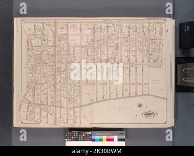 Cartographie, cartes. 1901. Lionel Pincus et Princess Firyal Map Division. Queens (New York, New York) Queens, V. 1, plaque double page no 3; partie de la Jamaïque, quartier 4; carte délimitée par Atlantic Ave., Jefferson Ave., Liberty Ave., Rockaway Plank Rd, Hopkinton Ave Banque D'Images