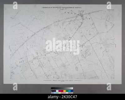 Cartographie, cartes, cartes topographiques. 1906 - 1913. Lionel Pincus et Princess Firyal Map Division. Staten Island (New York, New York) Feuille no 84. Inclut Annadale Road et Amboy Road à Annadale. Arrondissement de Richmond, arpentage topographique. Banque D'Images