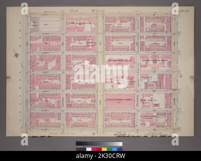 Cartographie, cartes. 1898. Lionel Pincus et Princess Firyal Map Division. Manhattan (New York, N.Y.), immeuble , New York (État) , New York plate 23, partie de la section 5 : délimitée par la rue E. 71st, Third Avenue, E. 65th Street et Fifth Avenue Banque D'Images