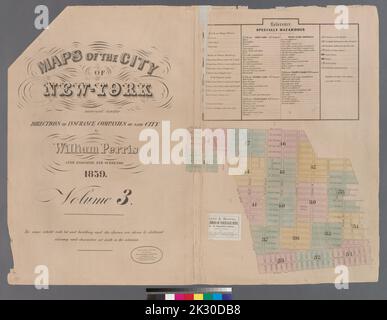 Cartographie, cartes. 1857 - 1862. Lionel Pincus et Princess Firyal Map Division. Manhattan (New York, New York), immobilier , New York (État) , New York Volume 3 Index Map Banque D'Images