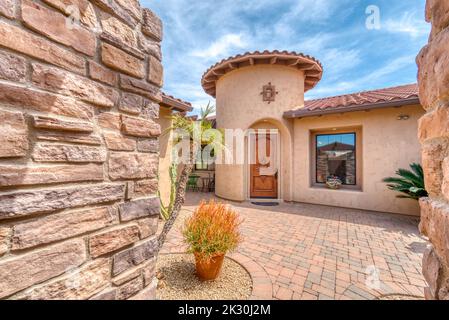 Une maison espagnole dans le sud-ouest de l'arizona Banque D'Images