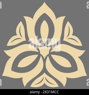 Décoration triangulaire dorée élégante de style classique.Motif traditionnel abstrait avec éléments orientaux.Motif vintage classique Banque D'Images