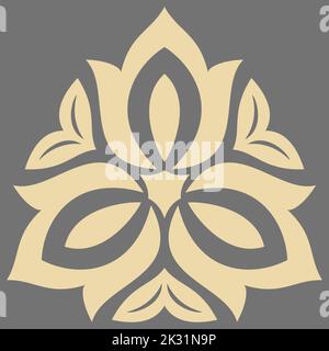 Décoration triangulaire dorée élégante de style classique.Motif traditionnel abstrait avec éléments orientaux.Motif vintage classique Banque D'Images