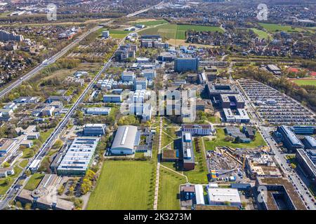 Vue aérienne, Université de technologie de Dortmund avec site de construction du centre de recherche CALEDO, Campus Nord, Eichlinghofen, Dortmund, région de Ruhr, Non Banque D'Images