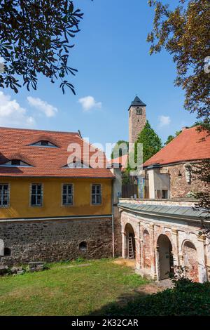 Halle (Saale): Château de Burg Giebichenstein, Université d'Art et de Design de Burg Giebichenstein , Sachsen-Anhalt, Saxe-Anhalt, Allemagne Banque D'Images