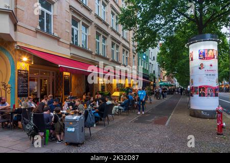 Leipzig: Restaurants à Zschochresche Straße dans le quartier Plagwitz in , Saxe, Saxe, Allemagne Banque D'Images