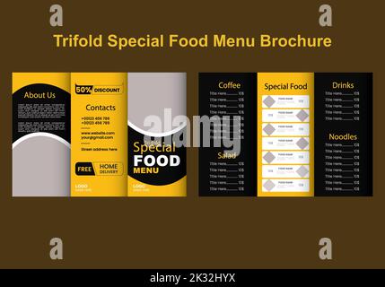 Brochure sur le menu de produits alimentaires Trifold haut de gamme moderne et créatif Illustration de Vecteur