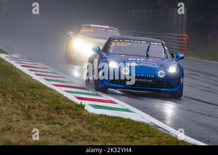 110 DE GROODT Stephane Edwin (bel), Chazel technologie course, Alpine A110 CUP, action pendant la ronde 5th de l'Alpine Europa Cup 2022, de 23 septembre à 25 sur l'Autodromo Nazionale di Monza à Monza, Italie - photo Marc de Mattia / DPPI Banque D'Images