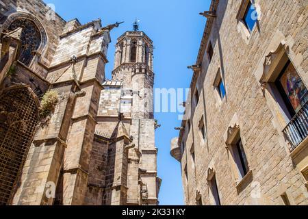 Cathédrale de Barcelone dans le quartier gothique du vieux Barcelone, Espagne Banque D'Images