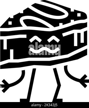 illustration vectorielle d'icône de glyphe de personnage de dessert cheesecake Illustration de Vecteur