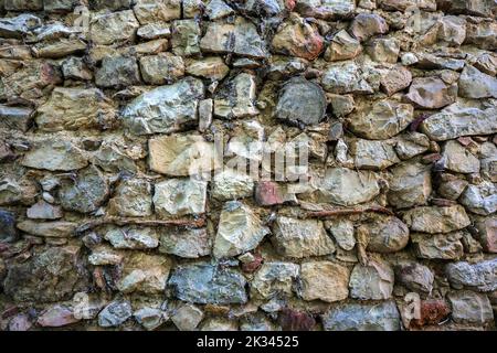 Mur de pierre en pierres de carrière, Provence, France Banque D'Images