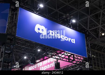 Chiba, Japon. 17th septembre 2022. Stand de discorde vu au Tokyo Game Show 2022. Après une pause de deux ans forcée par la pandémie de Covid-19, le Tokyo Game Show est retourné à Makuhari Messe à Chiba, au Japon. (Credit image: © Stanislav Kogiku/SOPA Images via ZUMA Press Wire) Banque D'Images