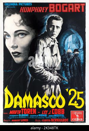 Vintage Italian film Poster - Sirocco - 1951 American film noir réalisé par Curtis Bernhardt Banque D'Images