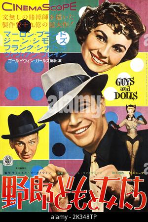 Affiche du film japonais vintage 1950s - Guys and Dolls (1955) Banque D'Images