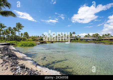 'Anaeho'omalu Beach, Waikoloa, Big Island, Hawaï, États-Unis, Amérique du Nord Banque D'Images