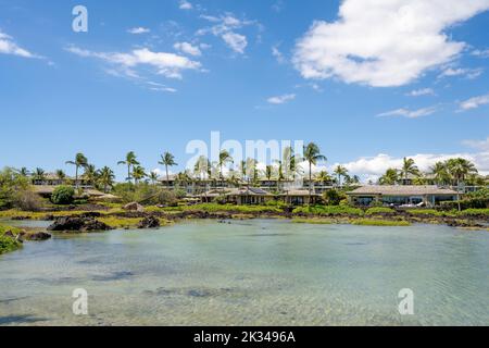 'Anaeho'omalu Beach, Waikoloa, Big Island, Hawaï, États-Unis, Amérique du Nord Banque D'Images