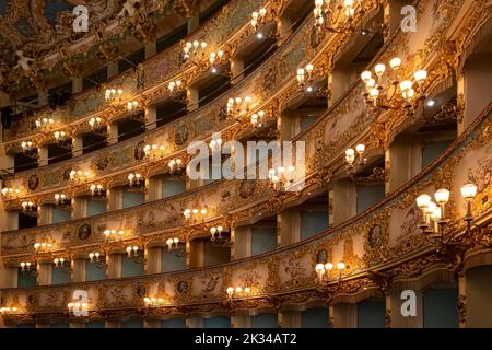 Vue intérieure, théâtre, Teatro la Fenice, Venise, Vénétie, Italie Banque D'Images