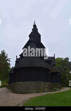 Oslo, Norvège, septembre 2022 : exposition de l'église Gol Stave au Musée norvégien d'histoire culturelle (Norsk Folkemuseum) Banque D'Images