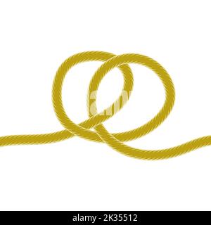 Icône de corde jaune isolée sur fond blanc Illustration de Vecteur