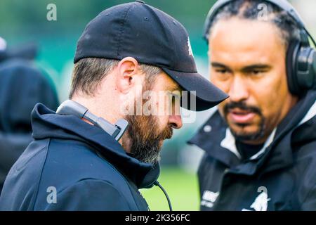 Schwaebisch Hall, Allemagne. 24th septembre 2022. Jordan Neuman/Head Coach Schwäbisch Hall Unicorns Credit: Frank Baumert/Alamy Live News Banque D'Images