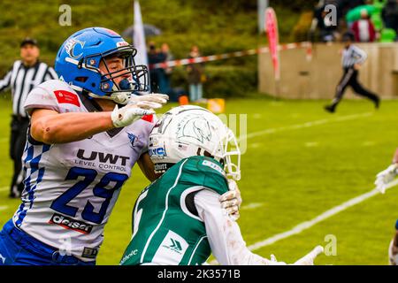 Schwaebisch Hall, Allemagne. 24th septembre 2022. DB # 29 Simon Walch/Allgäu Comets crédit: Frank Baumert/Alamy Live News Banque D'Images