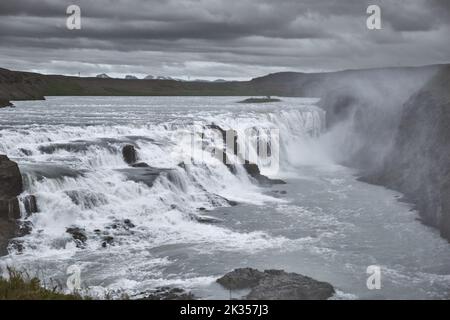 Cascade de Gullfoss, cercle d'or, Islande du Sud, Europe Banque D'Images