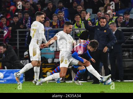 La première visite de Barcelone en Australie les a vus victorieux contre une équipe australienne Animée A League All Star par 3 buts à 2. Avec: GAVI, Jack Rodwell où: Sydney, Australie quand: 25 mai 2022 crédit: WENN Banque D'Images