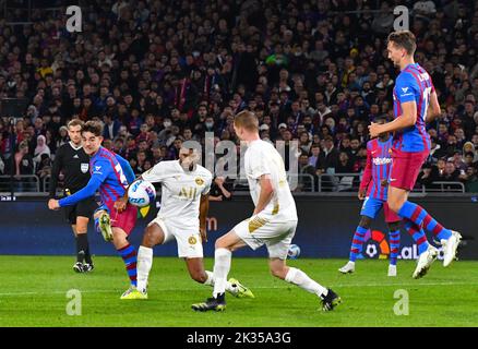 La première visite de Barcelone en Australie les a vus victorieux contre une équipe australienne Animée A League All Star par 3 buts à 2. Avec: GAVI où: Sydney, Australie quand: 25 mai 2022 crédit: WENN Banque D'Images