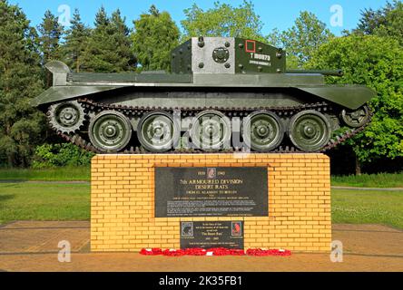 Desert rats Memorial, 7th Armoured Division, Tank, WW2, Thetford Forest, Norfolk, Angleterre, Royaume-Uni 2 Banque D'Images