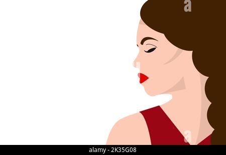 Belle femme profil, visage, diversité, puissance de la femme, caractère, nature humaine Banque D'Images