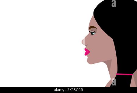 Belle femme profil, visage, diversité, puissance de la femme, caractère, nature humaine Banque D'Images