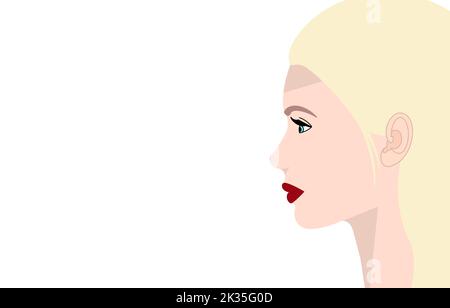 Belle femme profil, visage, diversité, puissance de la femme, caractère, nature humaine Banque D'Images