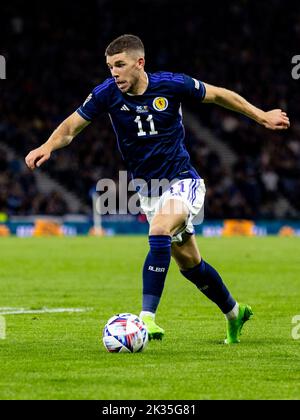 24th septembre 2022 ; Hampden Park, Glasgow, Écosse : UEFA Nations League football, Écosse contre République d'Irlande ; Ryan Christie, Écosse Banque D'Images